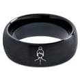 thumbnail image 2 of Black Wedding Band Gamer Tungsten Ring Handmade Fathers Day Husband Gift 65th Birthday Gifts for Women, 2 of 7