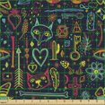 thumbnail image 2 of Ambesonne Modern Fabric by the Yard Upholstery, Halloween Magic Symbols Art, 10 Yards, Multicolor, 2 of 5