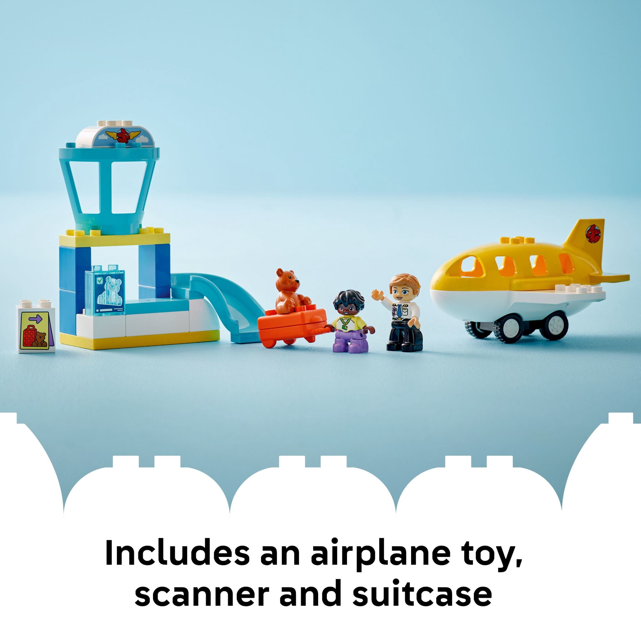 LEGO DUPLO Town First Time at the Airport Building Toy - Learning Play Set for Boys & Girls Ages 1.5+ - Little Ones Use Building Blocks to Explore Emotions - Toddler Gift Idea for Birthdays - 10443