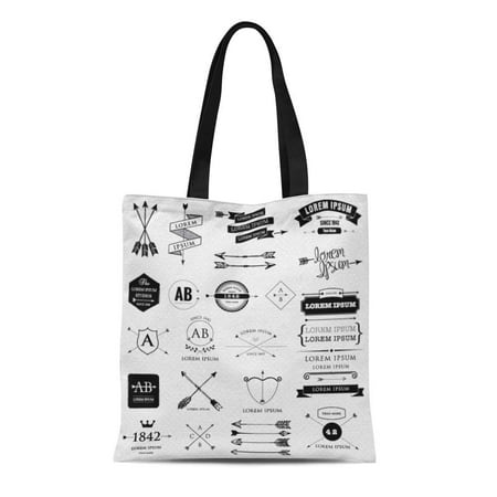 Ribbon Shield Insert SIDONKU Canvas Tote Bag Shield Retro Arrows Labels Ribbons Symbols Such As File Durable Reusable Shopping Shoulder Grocery Bag ()