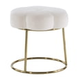 thumbnail image 3 of Linon Coston Vanity Stool or Ottoman, Gold Finish with White Velvet Fabric, 3 of 13