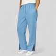 thumbnail image 2 of Duqingm Girls Sweatpants, Running Casual Sports Elastic Drawstring Waist Straight Leg Pants with Pockets (Sky Blue,9-10 Years), 2 of 7
