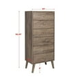 thumbnail image 6 of Allora Mid-Century 6-Drawer Laminated Composite Wood Tall Chest in Drifted Gray, 6 of 6