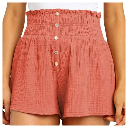 

NECHOLOGY Overall Shorts for Women Fashion Blends Shorts Cotton Summer Shorts Casual Women s With Womens Christmas Pajama Shorts Shorts Orange X-Large