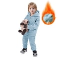 thumbnail image 2 of Coerni Boys Girls Zip Up Hoodie Sweatsuit Set Toddler Baby Solid Fleece Sweatshirt Outfits Kids Trendy Warm Outerwear with Pockets, 2 of 9