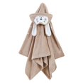 thumbnail image 2 of Joernso Baby Bath Towel Thick Great Water Absorption Hooded Cartoon Style Button Closure Solid Color Warm Soft Kids Bath Poncho Nap Blanket, 2 of 8