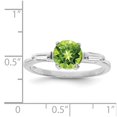 thumbnail image 2 of Sterling Silver Rhodium Peridot & CZ Ring Size 8, 2 of 3