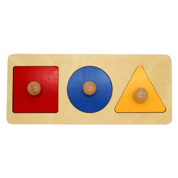 Wood Board Toy Montessori Wood Knob Puzzle Peg Board Geometric Shape Match Baby Educational Toy