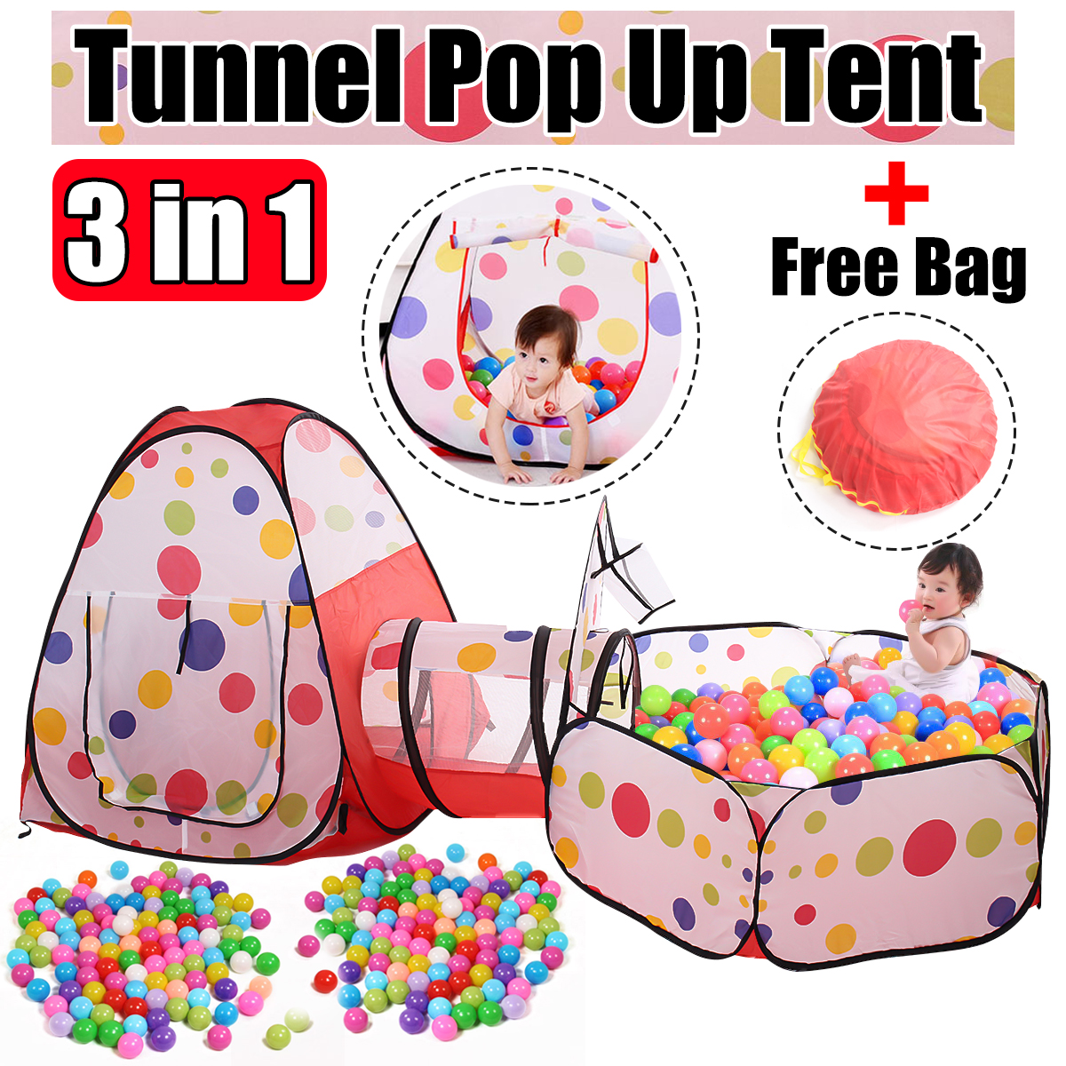 pop up tent and tunnel set