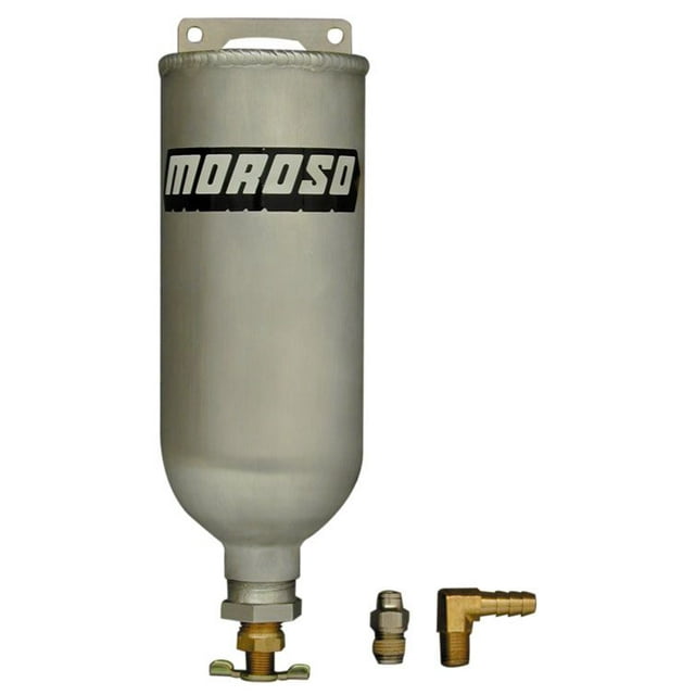 Moroso Performance 63660 Radiator Overflow Tank 9 Inch Height 3-1/8 Inch Diameter; 1 Quart Capacity; 3/8 Inch Inlet; Aluminum