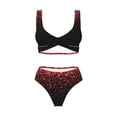 thumbnail image 4 of Daiia Red Glitter1 Women's Bikini Set Two Piece Swimsuit High Waisted Bikini Adjustable Straps Bikini Perfect for Beach, Pool, and Summer Vacation-Small, 4 of 9