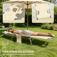 thumbnail image 7 of 2-Pack Folding Sun Lounger Chairs, Beige & Silver, 5-Position Adjustable Backrest with Carry Strap, 7 of 7