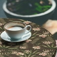 thumbnail image 3 of Ambesonne Floral Fitted Round Tablecloth, Spring Flowers Romance Theme, 36"- 40" Diameter, Taupe Reseda Green and Coral, 3 of 5