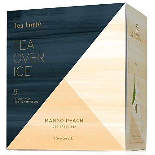 Tea Forte TEA OVER ICE Blends, Five Iced Tea Infusers, Mango Peach Green Tea