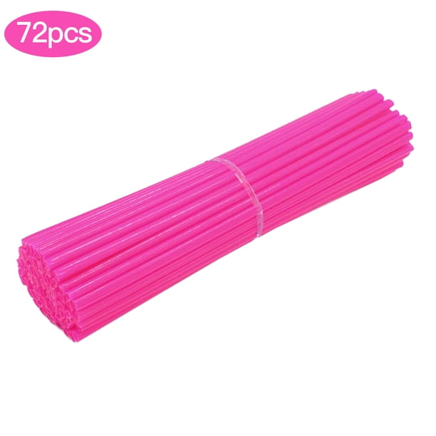 Advancent 72 Uds 17CM bicicleta motocicleta suciedad decoración Motocross rueda radios envolturas llantas pieles diámetro 0,6 cm fundas protectoras Ciclismo rosado Advancent OD2876-08