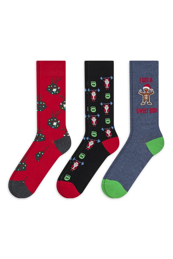 Men's Cotton Crew Sock Gift Box, 3-pack