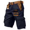 thumbnail image 2 of Dwelliawo 250 Anniversary Usa Mens Big and Tall Cargo Shorts Quick Dry Water Resistant Hiking Shorts with Multi-Pocket Elastic Waisted Trousers Dark Blue 2XL, 2 of 5