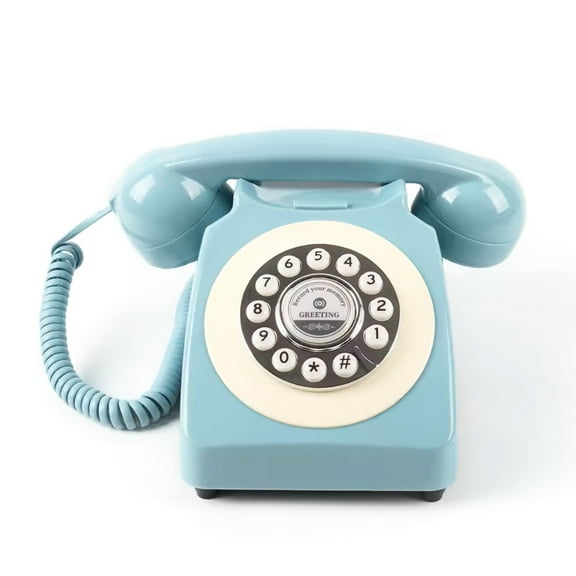 Voice Recording Audio Guest Book – Guest Book Phone for Weddings, Bridal Showers, Anniversaries | Retro Telephone Voice Recorder | USB Rechargeable Memory Phone | Unique Wedding Gift (Blue)