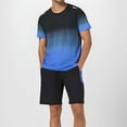 thumbnail image 2 of Gyexs Mens Short Sets 2 Piece Outfits Causal Gradient Color Tracksuit Sweatshirt and Drawstring Shorts Set for Men 2026 Blue, Size XXXL, 2 of 4