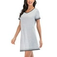 thumbnail image 4 of Short Sleeve Casual Sleepwear Pajamas Nightgowns Nightdress For Women Ladies Cotton Nightgowns Short Sleeve Sleepshirt Print Night Shirt, 4 of 4