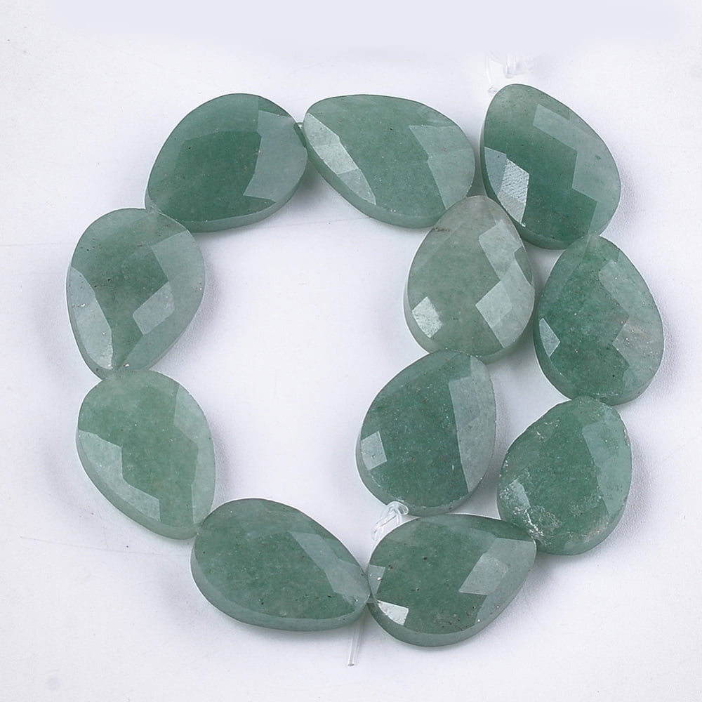 5Strand Natural Green Aventurine Beads Strands Faceted teardrop 18x13~13.5x5.5~6mm Hole: 1.2mm about 11pcs/strand 7.8 inch