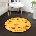 thumbnail image 5 of Dreamtimes Maple Leaves Autumn Yellow Backg Round Area Rug 3Ft Small Round Area Rug Soft Bedroom Entryway Foyer Throw Mat Washable Non-Shedding Non-Slip Sofa Nursery Carpet, 5 of 5