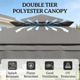 thumbnail image 4 of Dark Gray Outdoor Grill Gazebo BBQ Pavilion Double Top Adjustable Awning with Side Shelves and Hooks, 4 of 7