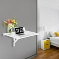 thumbnail image 7 of Wubio Wall Mounted Desk, 31.5" x 23.5" Fold Down for Small Spaces Portable Drop Leaf Table, Collapsible Floating Workbench for Home Office, Garage, Bar, Kitchen or Laundry Room, White, 7 of 7