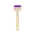 thumbnail image 3 of ANGARA Natural Octagonal 1.5 ct Amethyst Cocktail Ring with Diamonds in 14K Yellow Gold for Women (Size-8x6mm) | February Birthstone, Anniversary, Jewelry Gift for Women | Natural Amethyst Ring, 3 of 9