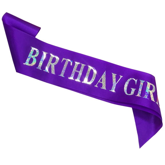 Memeyou Birthday Girl Sash Birthday Sash For Women Purple Satin Sash Decorations Happy Birthday Princess Gifts Sweet Funny Party Favors Supplies Accessories
