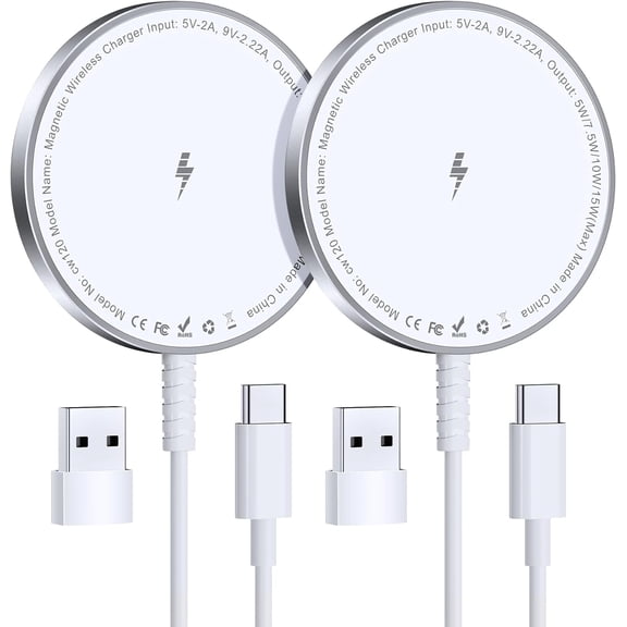 ETEPEHI Mag-Safe Charger: 2 Pack Wireless Charging Pad Compatible with iPhone 16/15/14/13Pro Plus,Max & AirPods 4/3 Pro,White