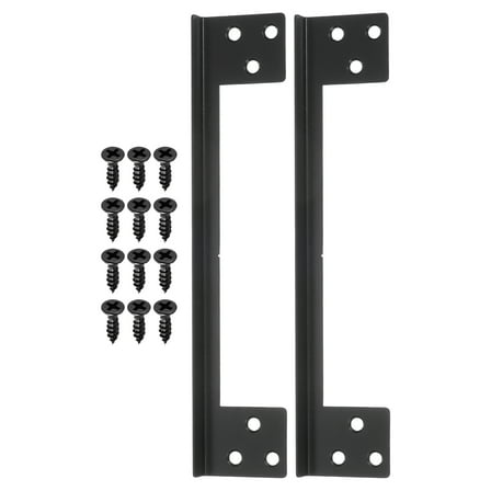 7 Inch Door Latch Cover, 2 Pcs Door Latch Shield Plates Security Reinforcement Black