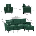 thumbnail image 6 of Soscana Sectional Sofa 3 Seat L Shaped Couch with Storage Ottoman & Accent Chair,Modern Living Room Furniture Set for Small Space Home Apartment Office Studio, 6 of 8