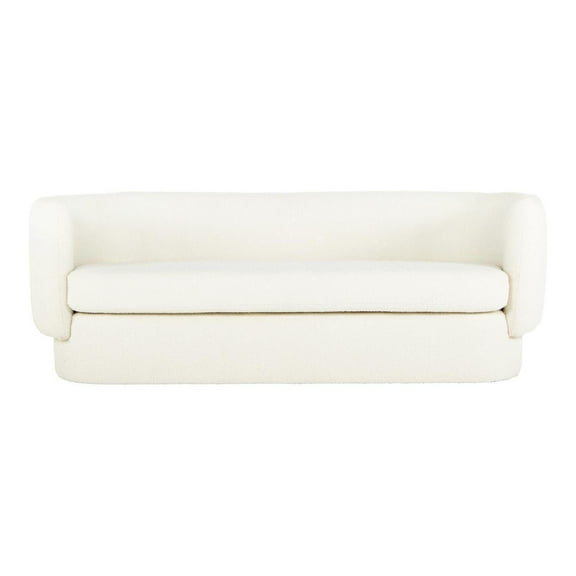 Retro White Sofa - Mid-Century Modern Couch for Living Room Seating