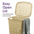 thumbnail image 5 of Superio 50L Large Lace Plastic Laundry Hamper with Lid - Beige (2 Pack), 5 of 8