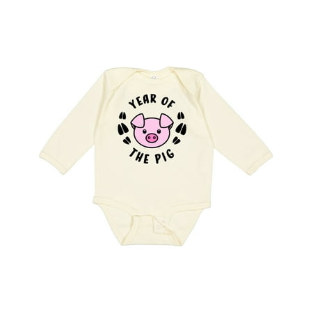 

Inktastic Year of the Pig Chinese Zodiac Boys or Girls Long Sleeve Baby Bodysuit