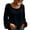 Black, variant on Yangnuo Women Crew Neck Long Sleeve Cotton Linen Pullover Top Solid Bubble Lantern Cuff Loose Casual Blouse