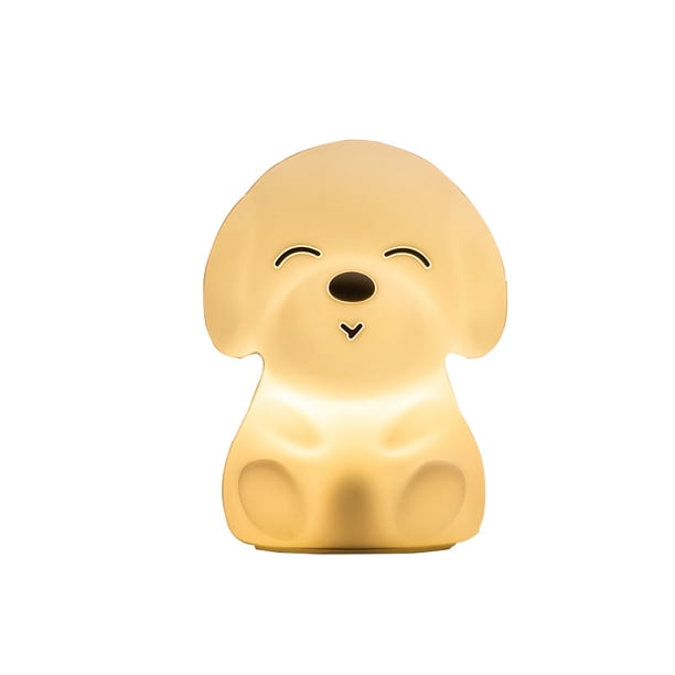 Luz de noche para habitación infantil, luz de noche para niñas, regalos para bebés y niños pequeños, lindas luces de noche de cachorros, lámparas de silicona blandas, guardería suave, recargable