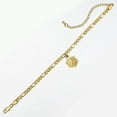 thumbnail image 3 of 5mm Yellow Gold Plated Initial Letter Pendant Anklet Bracelet for Women Figaro Chain, 3 of 4