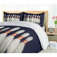 thumbnail image 5 of Ambesonne Bowling Party Duvet Cover Set, Pins on Alley, 2-Calking, Dark Blue White Red, 5 of 7