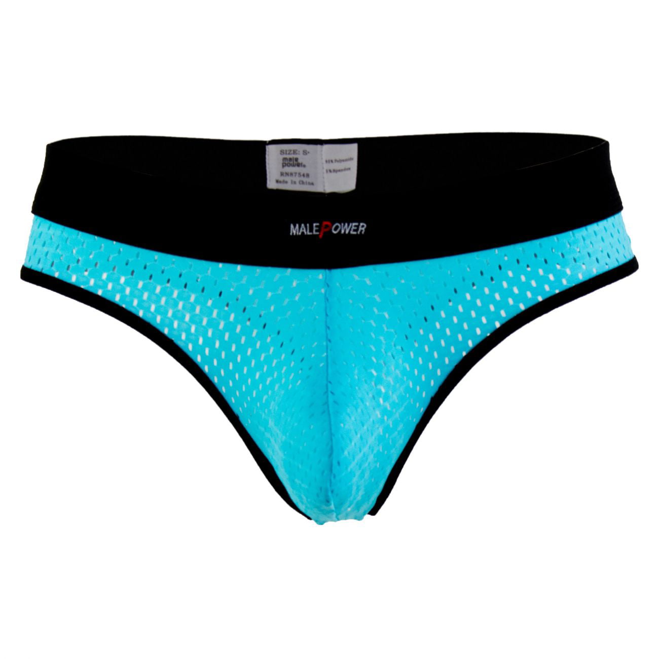 Male Power Turquoise Athletic Mesh Thong 432202 Turquoise/Black -  