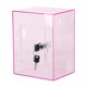 thumbnail image 1 of Alcancía acrílica con cerradura, creativa, con llaves, para guardar monedas rosa, 1 of 9