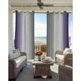 thumbnail image 4 of Purple White Grey Blackout Curtains 84 Inches Length, Gradient Country Minimalist Color Window Treatment Thermal Insulated Drapes for Bedroom Living Room 2 Panels 104x84 Inches, 4 of 8