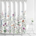 thumbnail image 3 of Floral Shower Curtain Flower Shower Curtain Butterfly Showers Curtain for Bathroom Lilac Shower Curtain with Hooks Watercolor Floral Bathroom Decor Pretty Wildflower Purple, 72" W x 72" H, 3 of 6