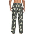 thumbnail image 3 of Picia Daisies Flowers Mens Soft Woven Cotton Elastic Waistband Sleep Pajama Pant Lounge Sleep Pant With Pockets And Drawstring-Small, 3 of 9
