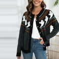 thumbnail image 4 of Sakmal Button Down Women Cardigan Sweater Soft Warm Halloween Cardigan Ghost Print Long Sleeve Black Sweater Coat, 4 of 9