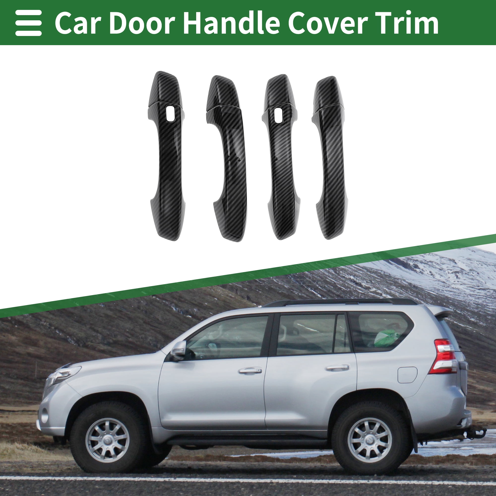 Unique Bargains Smart Car Door Handle Cover Trim for VW Golf 2013-2020 ABS Black