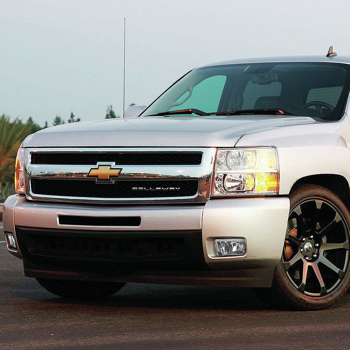 DNA Motoring FL-ZTL-802-CH For 2007 to 2015 Chevy Silverado GMC Sierra 1500 2500 3500 Pair Fog Light Lamp+Switch Suburban Tahoe Yukon Clear 08 09 10 11 12 13 14