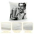 thumbnail image 4 of YANMS Throw Pillow Covers with Glass Retro Vintage Drink Art Happy Fifties Classic Men People Smiles for Living Room Bedroom Sofa, 4 of 5