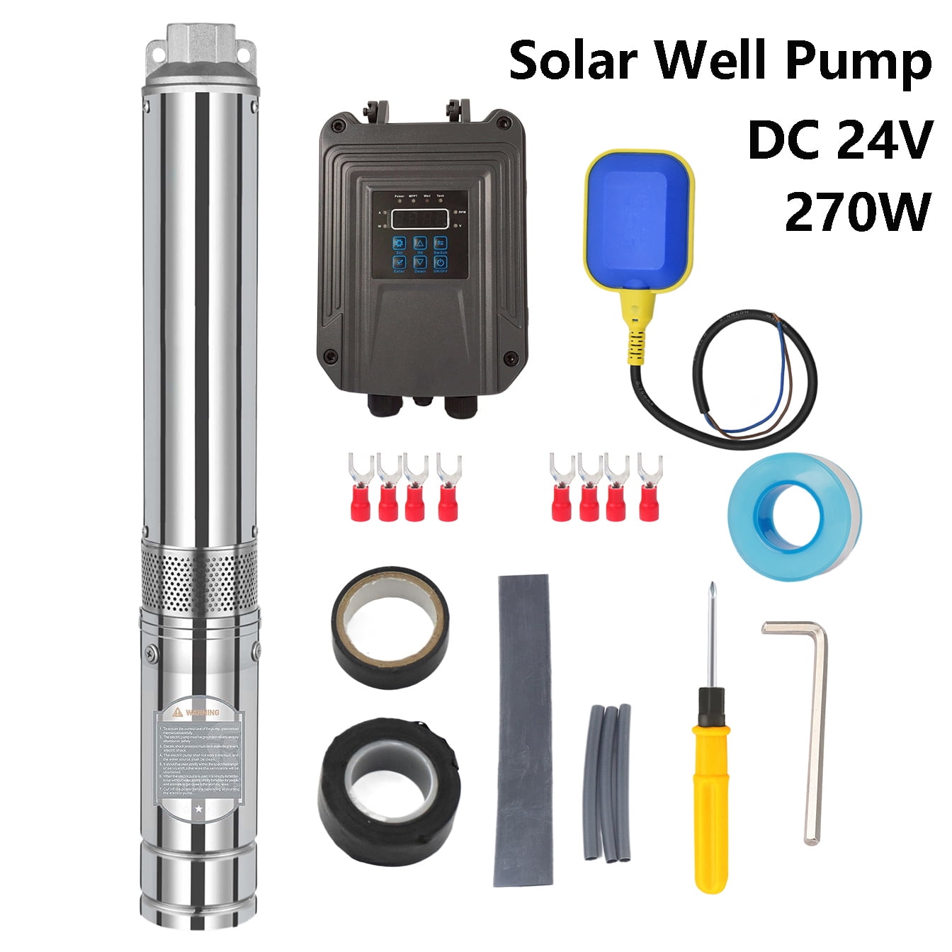 iMeshbean Solar Water Pump MPPT Stainless Steel Solar Well Pump Kit, DC